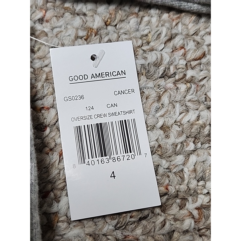 Good American Gray Crewneck Sweatshirt with White Logo NWT - Picture 4 of 16